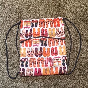 Thirty-One Flip Flop Print Drawstring Bag